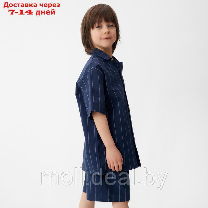 Костюм для мальчика (рубашка, шорты) KAFTAN, р.32 (110-116), синий - фото 4 - id-p227083805