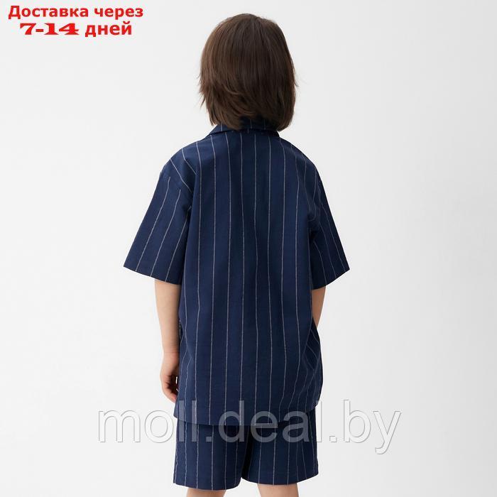 Костюм для мальчика (рубашка, шорты) KAFTAN, р.32 (110-116), синий - фото 5 - id-p227083805