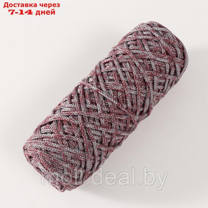 Шнур для вязания 35% хлопок,65% полипропилен 3 мм 85м/160±10 гр ( Вишня/серый) - фото 2 - id-p226888551