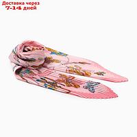 Плиссированный женский платок MINAKU, 70*70, цв.розовый