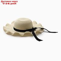 Шляпа для девочки с бантом MINAKU, р-р 52, цв.молочный