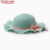 Шляпа для девочки с бантом MINAKU, р-р 52, цв.голубой