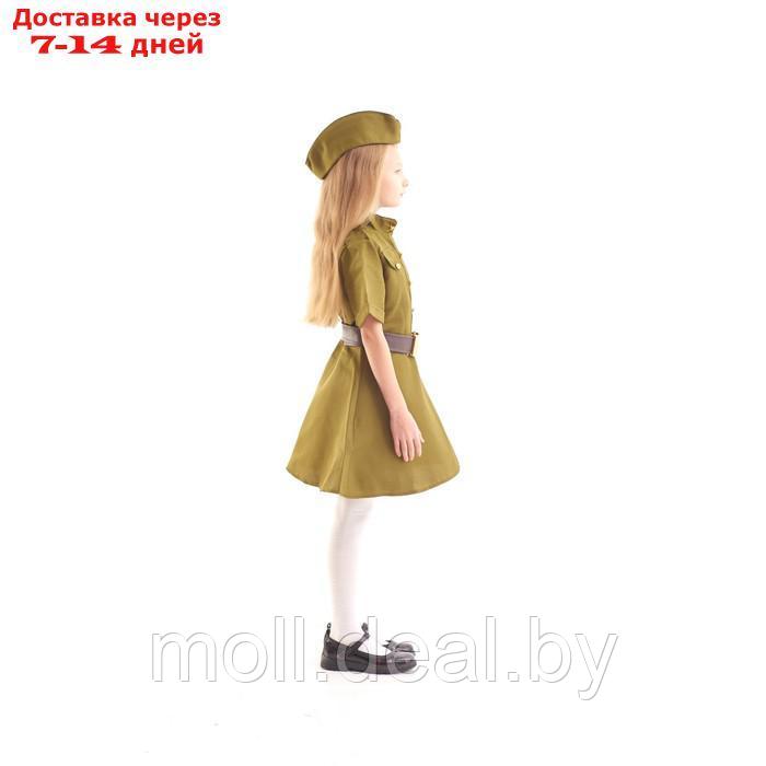 Платье военное для девочки, пилотка, ремень, 3-5 лет рост 104-116 см - фото 2 - id-p227113081