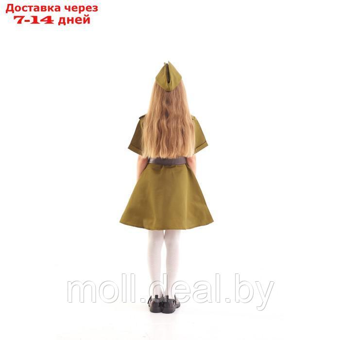 Платье военное для девочки, пилотка, ремень, 3-5 лет рост 104-116 см - фото 3 - id-p227113081