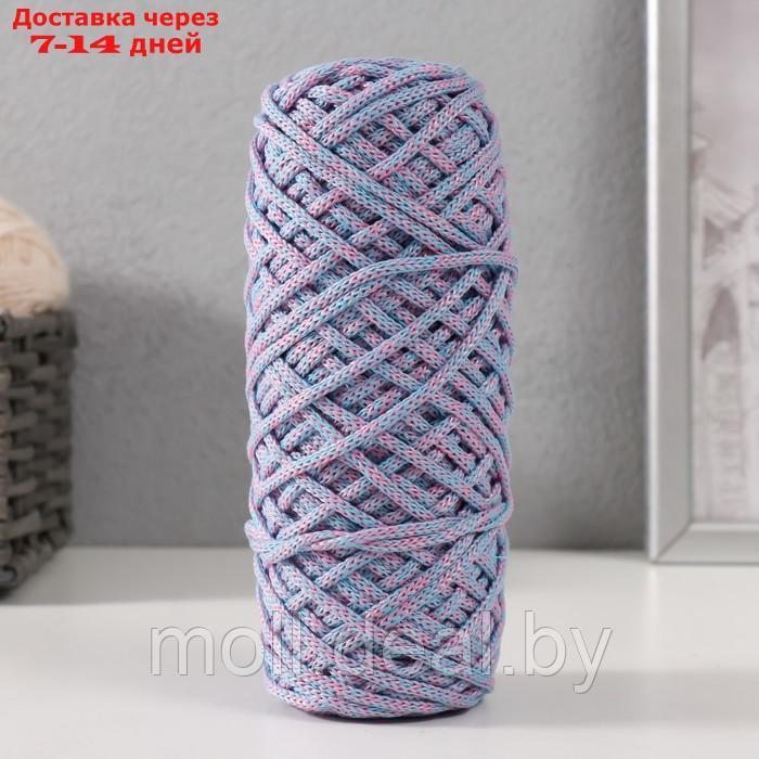 Шнур для вязания 35% хлопок,65% полипропилен 3 мм 85м/160±10 гр (Голубой/розовый) - фото 1 - id-p226888559