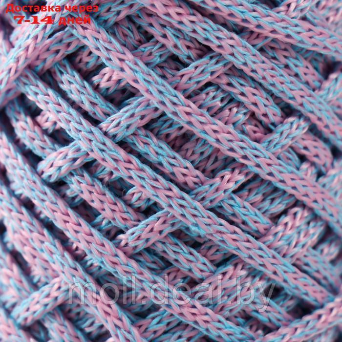 Шнур для вязания 35% хлопок,65% полипропилен 3 мм 85м/160±10 гр (Голубой/розовый) - фото 3 - id-p226888559