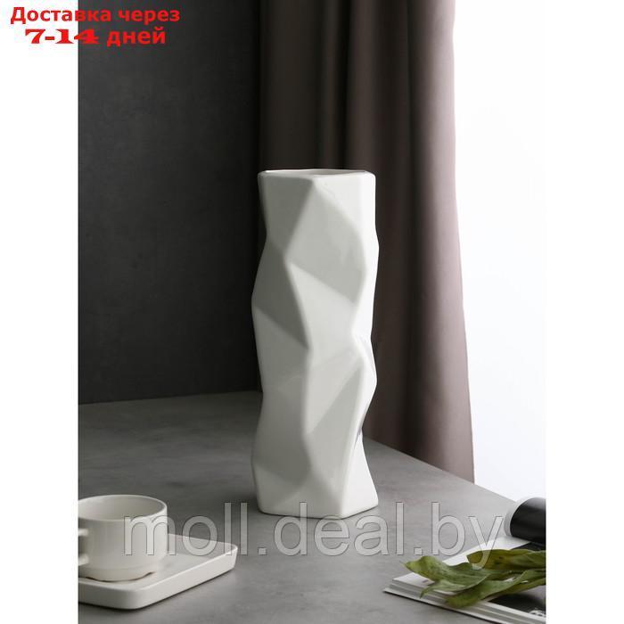 Ваза настольная "Рубин", h=37 см, цвет белый, керамика, Иран - фото 3 - id-p227093805
