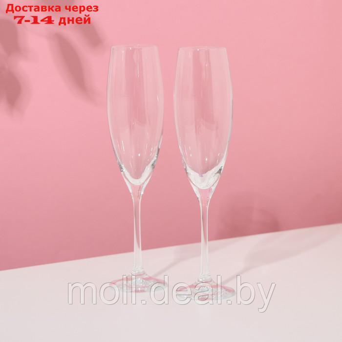 Набор бокалов для шампанского "София", стеклянный, 230 мл, набор 2 шт - фото 1 - id-p227106850