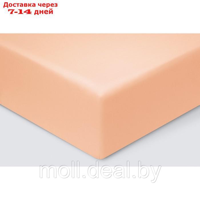 Простыня на резинке "Моноспейс", размер 180х200х23 см, цвет персиковый - фото 1 - id-p227113103