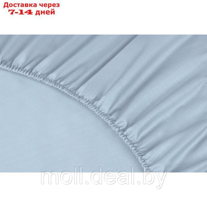 Простыня на резинке "Моноспейс", размер 140х200х23 см, цвет серо-голубой - фото 2 - id-p227113104