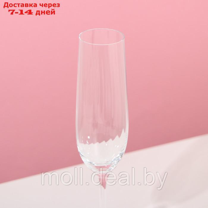 Набор бокалов для шампанского "Виола", стеклянный, 190 мл, набор 6 шт - фото 3 - id-p227106856
