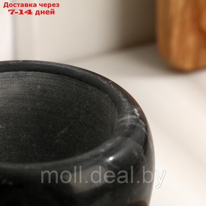 Ступка с пестиком из камня средняя, 250 мл, черный мрамор, в коробке - фото 6 - id-p227076875