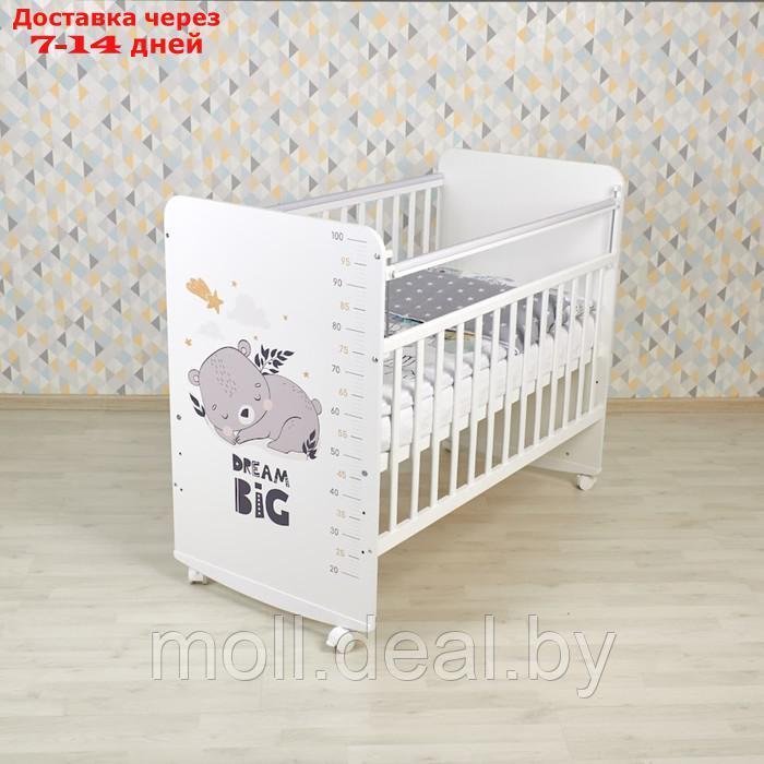 Кроватка детская Фея 702 Спящий мишка, белый - фото 1 - id-p227085822