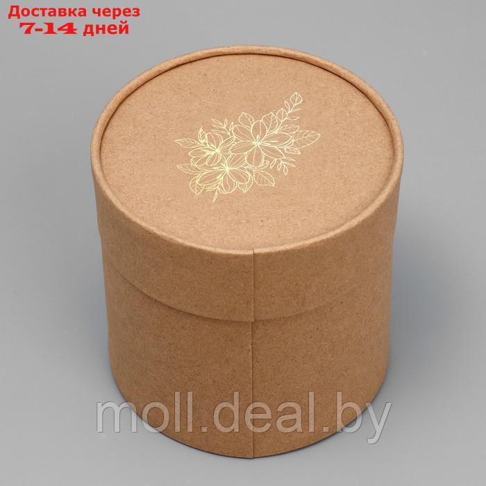Шляпная коробка из крафта "Цветы", 12 х 12 см - фото 5 - id-p227095628