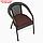 Кресло садовое из искусственного ротанга 60х70х80см венге с подушкой, фото 2