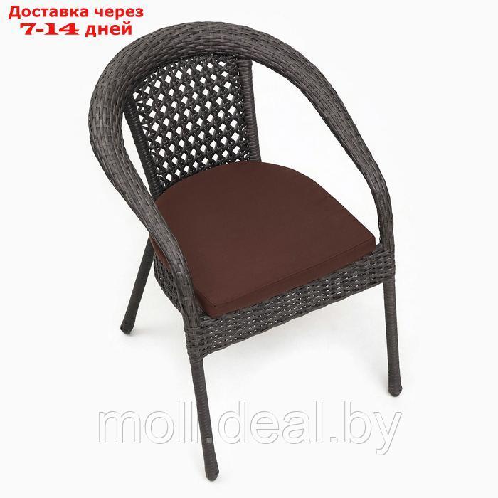 Кресло садовое из искусственного ротанга 60х70х80см венге с подушкой - фото 2 - id-p227074897