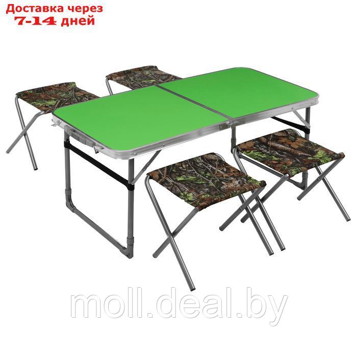 Набор мебели: стол, 4 стула, цвет зелёный с дубовыми листьями - фото 1 - id-p227074902
