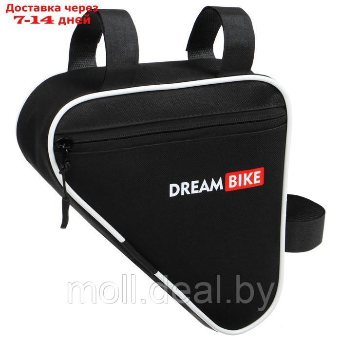 Велосумка Dream Bike под раму, 20.5х20.5х5, цвет чёрный/белый - фото 1 - id-p226890558