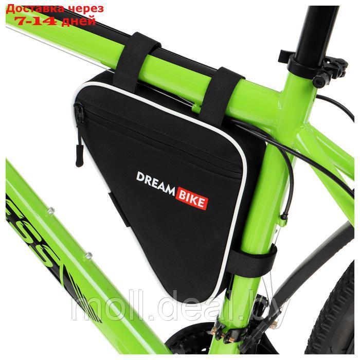 Велосумка Dream Bike под раму, 20.5х20.5х5, цвет чёрный/белый - фото 2 - id-p226890558