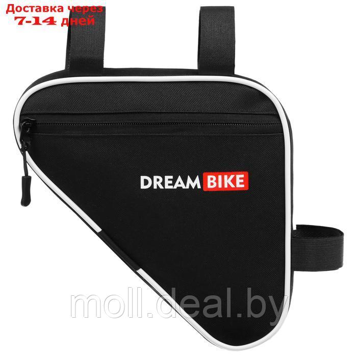 Велосумка Dream Bike под раму, 20.5х20.5х5, цвет чёрный/белый - фото 4 - id-p226890558