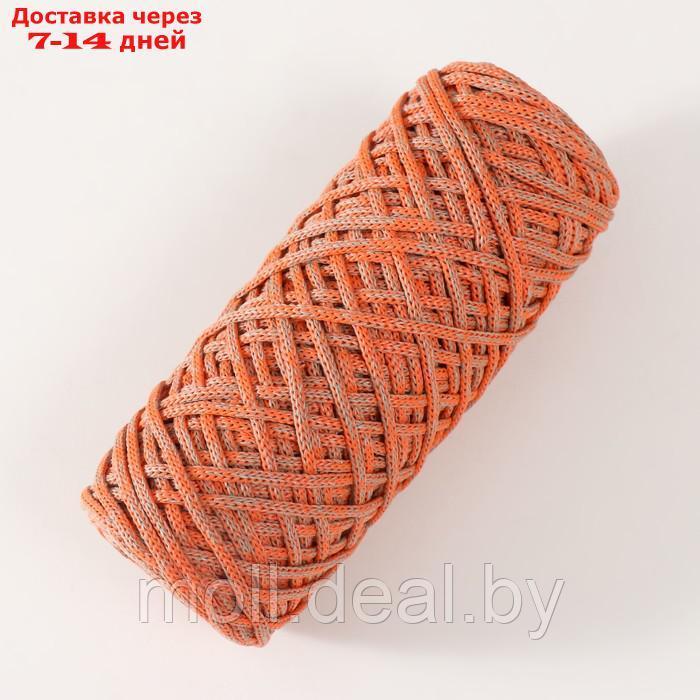Шнур для вязания 35% хлопок,65% полипропилен 3 мм 85м/160±10 гр (Хаки/оранжевый) - фото 2 - id-p226888592