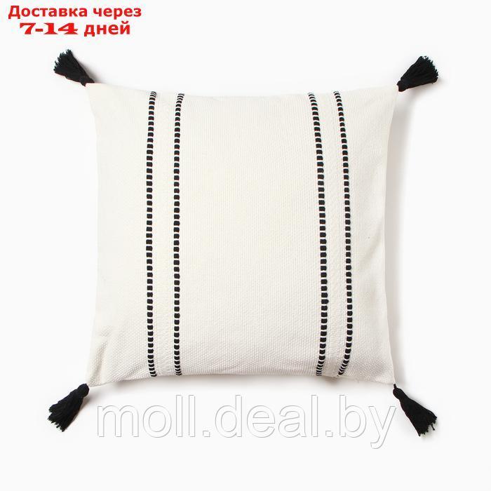 Чехол на подушку Этель сканди 45*45 см, цв. черный, 100% хлопок - фото 1 - id-p227087792