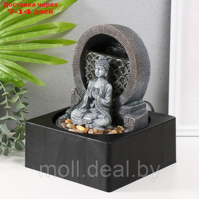 Фонтан настольный от сети, подсветка "Медитирующий Будда" серый 18х18х24 см - фото 4 - id-p227081871