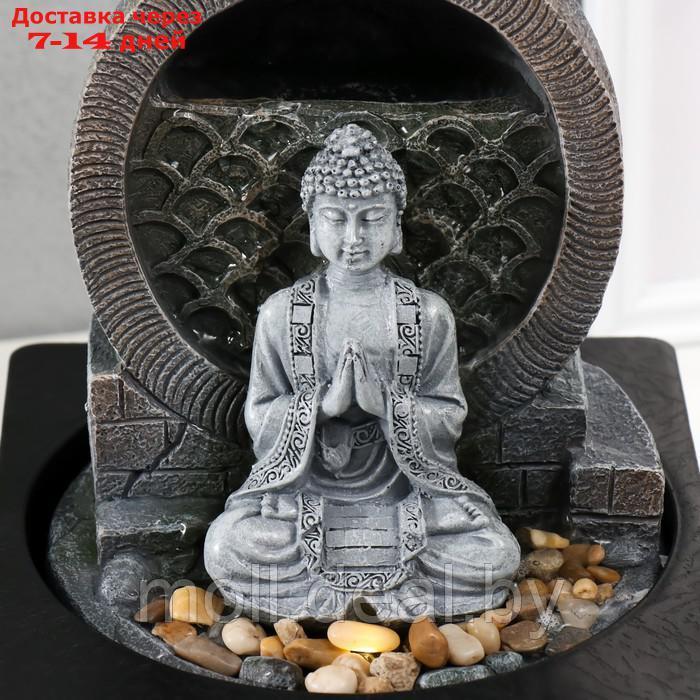 Фонтан настольный от сети, подсветка "Медитирующий Будда" серый 18х18х24 см - фото 6 - id-p227081871