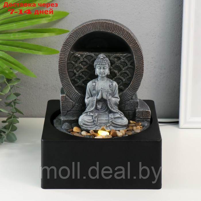 Фонтан настольный от сети, подсветка "Медитирующий Будда" серый 18х18х24 см - фото 8 - id-p227081871