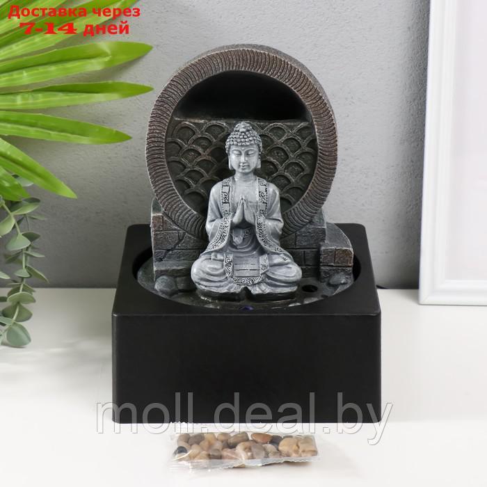 Фонтан настольный от сети, подсветка "Медитирующий Будда" серый 18х18х24 см - фото 9 - id-p227081871