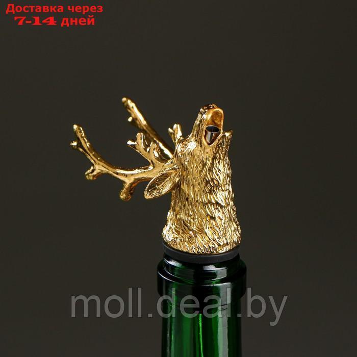 Фигурная крышка для бутылки "Олень" золото, 11х3см - фото 2 - id-p227117969