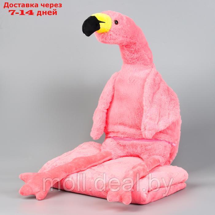 Мягкая игрушка "Фламинго" с пледом, 95 см, цвет розовый - фото 1 - id-p227075910