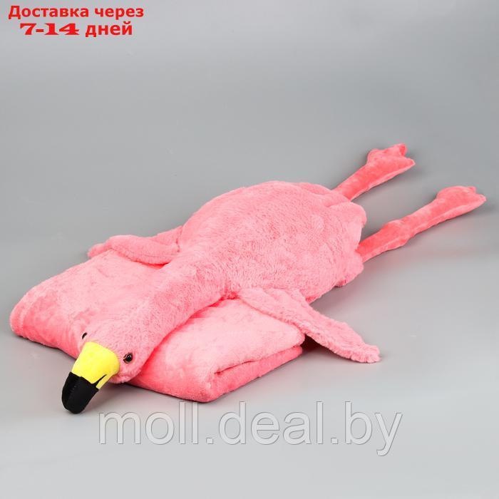 Мягкая игрушка "Фламинго" с пледом, 95 см, цвет розовый - фото 2 - id-p227075910
