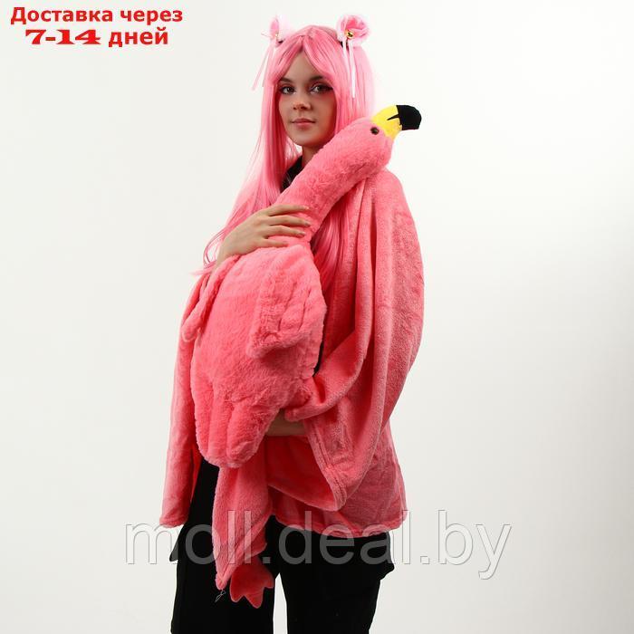 Мягкая игрушка "Фламинго" с пледом, 95 см, цвет розовый - фото 6 - id-p227075910