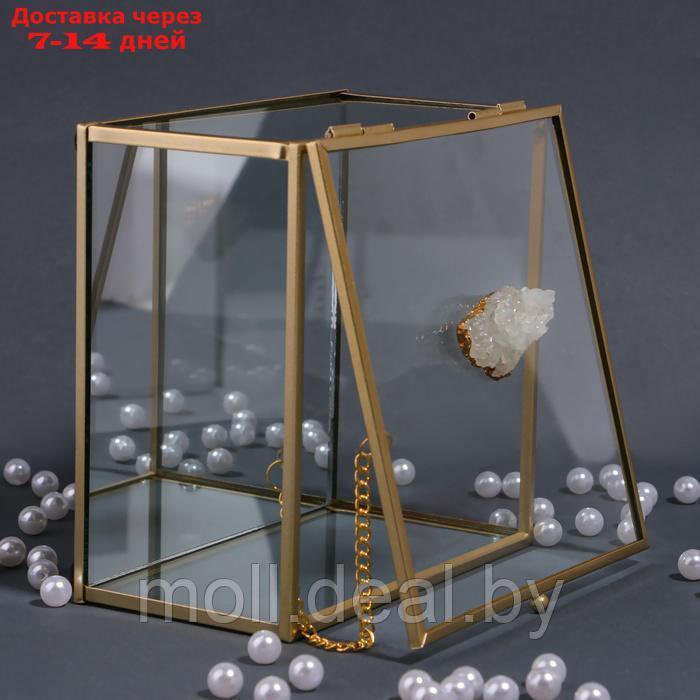 Органайзер для хранения "MOUNTAINS", с крышкой, стеклянный, с зеркальным дном, 1 секция, 15 × 15 × 8,5 см, - фото 6 - id-p227078891
