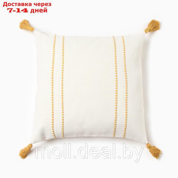 Чехол на подушку Этель сканди 45*45 см, цв. желтый, 100% хлопок - фото 1 - id-p227087800