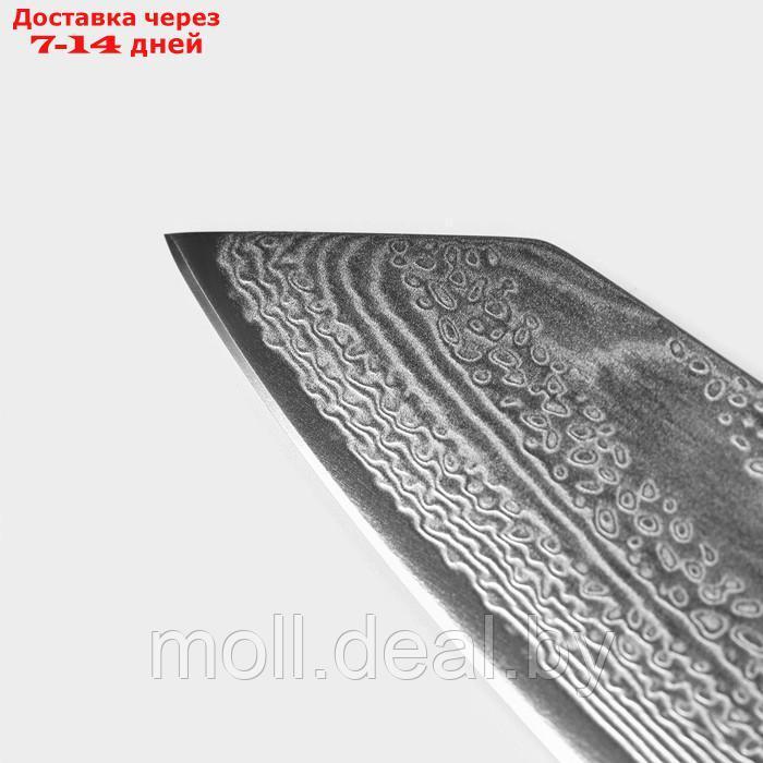 Нож шеф Magistro "Ортего", длина лезвия 17 см, дамасская сталь AUS-10 - фото 3 - id-p227076899