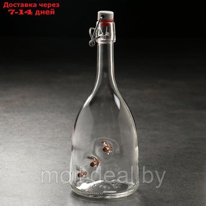 Бутылка с бугельной крышкой для настоек "Непробиваемая. 3 пули" - фото 1 - id-p227076902