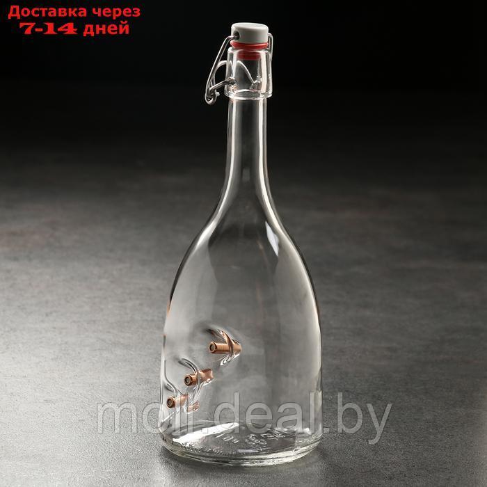 Бутылка с бугельной крышкой для настоек "Непробиваемая. 3 пули" - фото 2 - id-p227076902