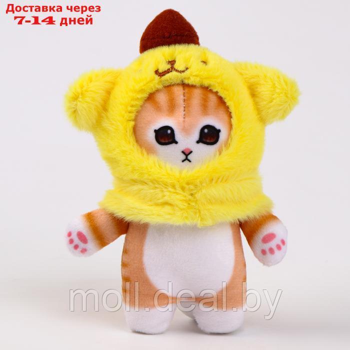 Мягкая игрушка "Котик в шапочке" на брелоке, 12 см - фото 1 - id-p227088827