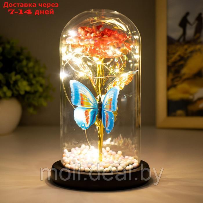 Ночник "Цветок и бабочка" LED от батареек 3хААА 11х11х19,5 см - фото 3 - id-p227111020