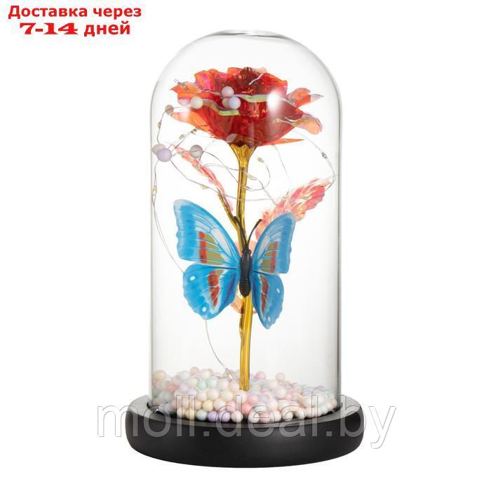 Ночник "Цветок и бабочка" LED от батареек 3хААА 11х11х19,5 см - фото 7 - id-p227111020