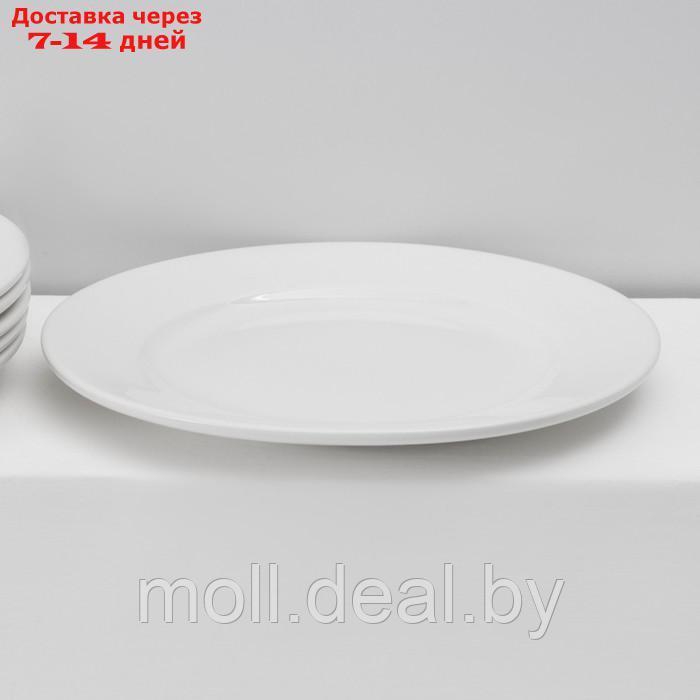 Набор тарелок фарфоровых обеденных Magistro Basic bistro, 6 предметов: d=22 см, цвет белый - фото 3 - id-p227076909