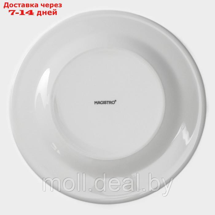 Набор тарелок фарфоровых обеденных Magistro Basic bistro, 6 предметов: d=22 см, цвет белый - фото 5 - id-p227076909