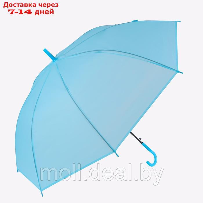 Зонт - трость полуавтоматический "Однотон", 8 спиц, R = 46 см, цвет голубой - фото 6 - id-p226886645