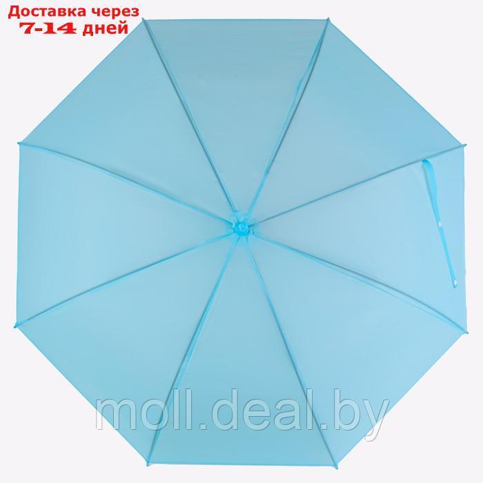 Зонт - трость полуавтоматический "Однотон", 8 спиц, R = 46 см, цвет голубой - фото 7 - id-p226886645
