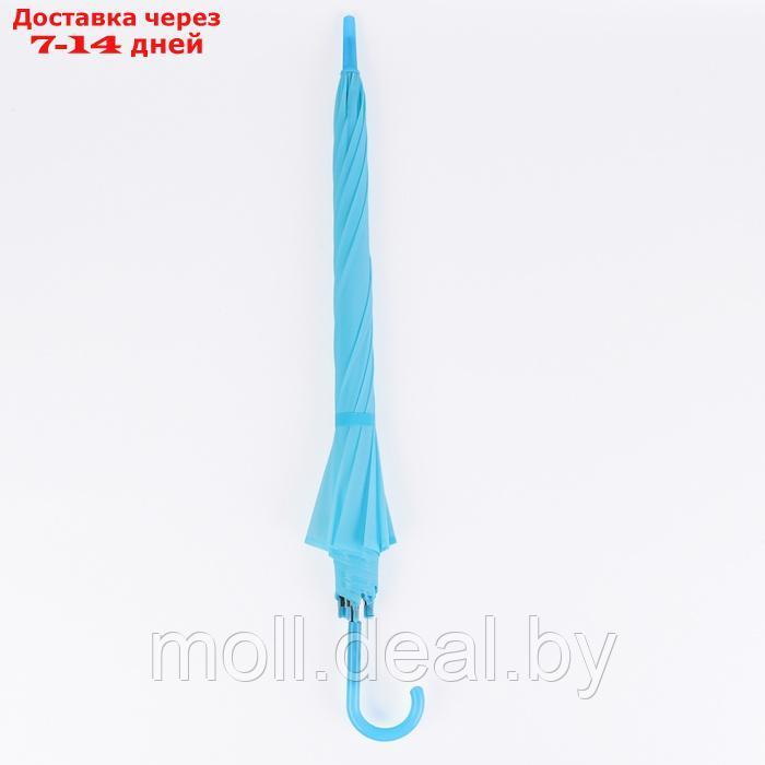 Зонт - трость полуавтоматический "Однотон", 8 спиц, R = 46 см, цвет голубой - фото 10 - id-p226886645