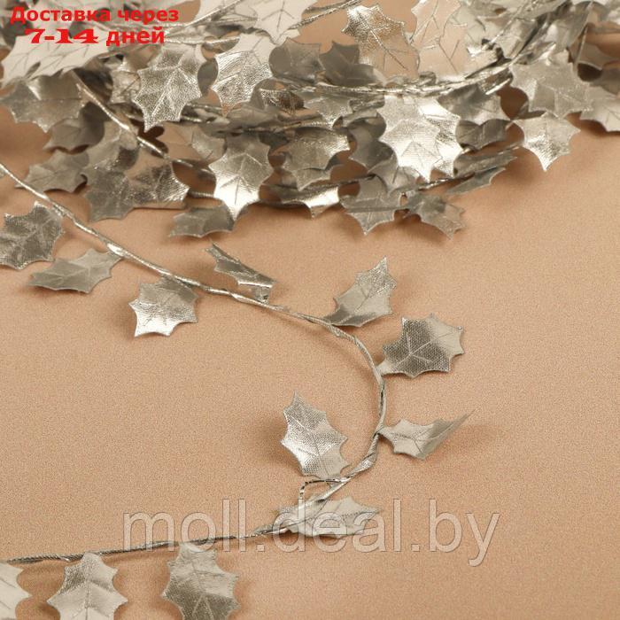 Листья на металлической проволоке, 21 × 18 мм, 5 м, цвет серебряный - фото 2 - id-p226888610