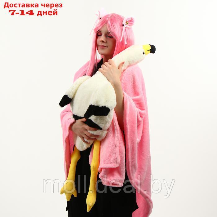 Мягкая игрушка "Фламинго" с пледом, 95 см, цвет белый - фото 6 - id-p227075919