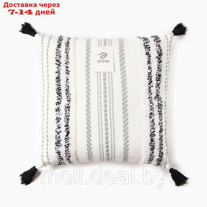 Чехол на подушку Этель бохо Line 45*45 см, цв.черный, 100% хлопок - фото 4 - id-p227087820